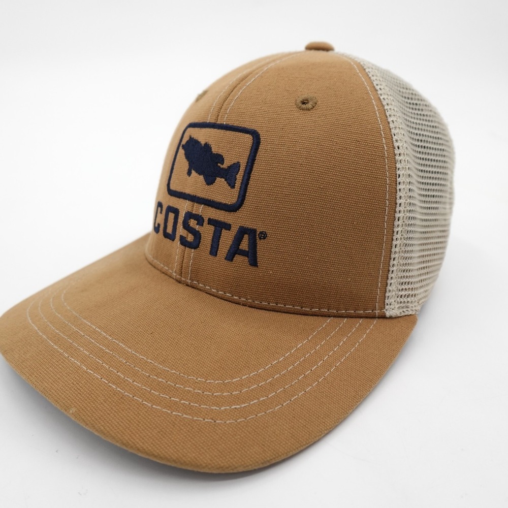 Costa Hat Cap Brown Snapback Adjustable Mesh Cap Outdoor Fishing